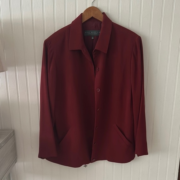 Like new! Alex Garfield Burgundy Button-Up Blazer sz 14 - Picture 3 of 16